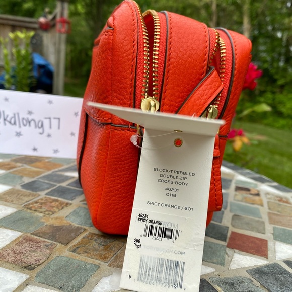 Tory Burch Block T Pebbled Leather Crossbody Bag - Picture 7 of 16